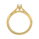 LADIES SOLITAIRE RING 1/2CT EMERALD DIAMOND 18K YELLOW GOLD